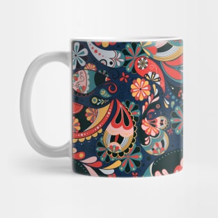 Retro Paisley Aesthetic Floral Mug